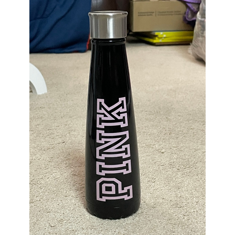 PINK Black & Pink Water Bottle One Size
